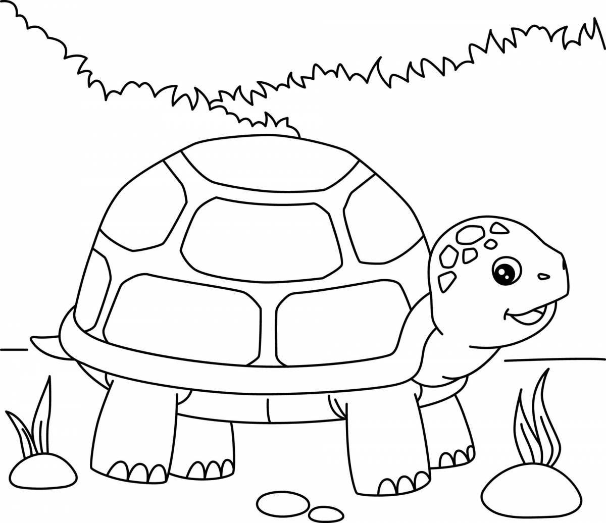 Игривая страница раскраски черепахи minecraft