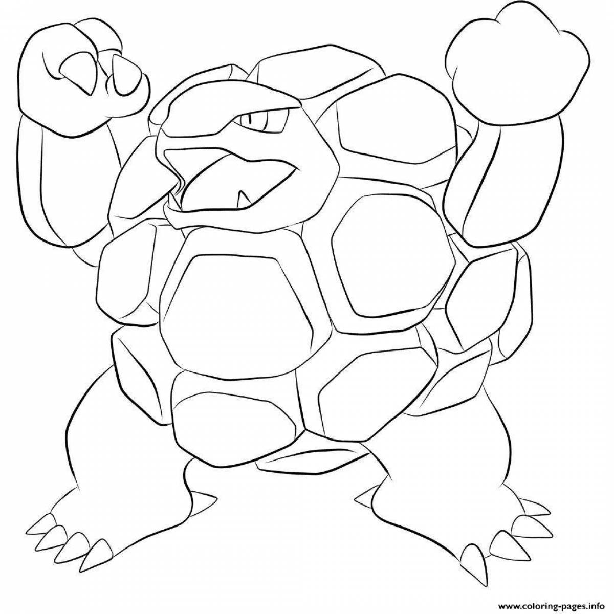 Увлекательная страница раскраски черепаха майнкрафт