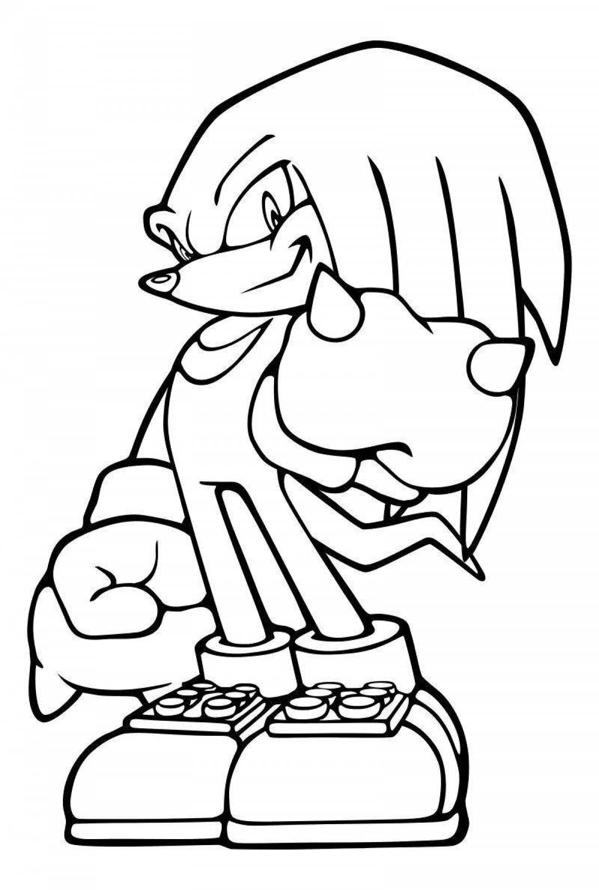 Knuckles the echidna coloring page