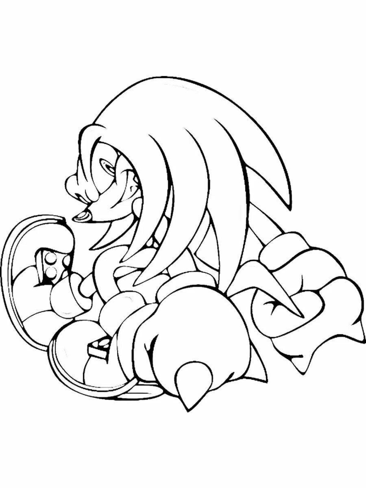 Coloring book happy echidna knuckles