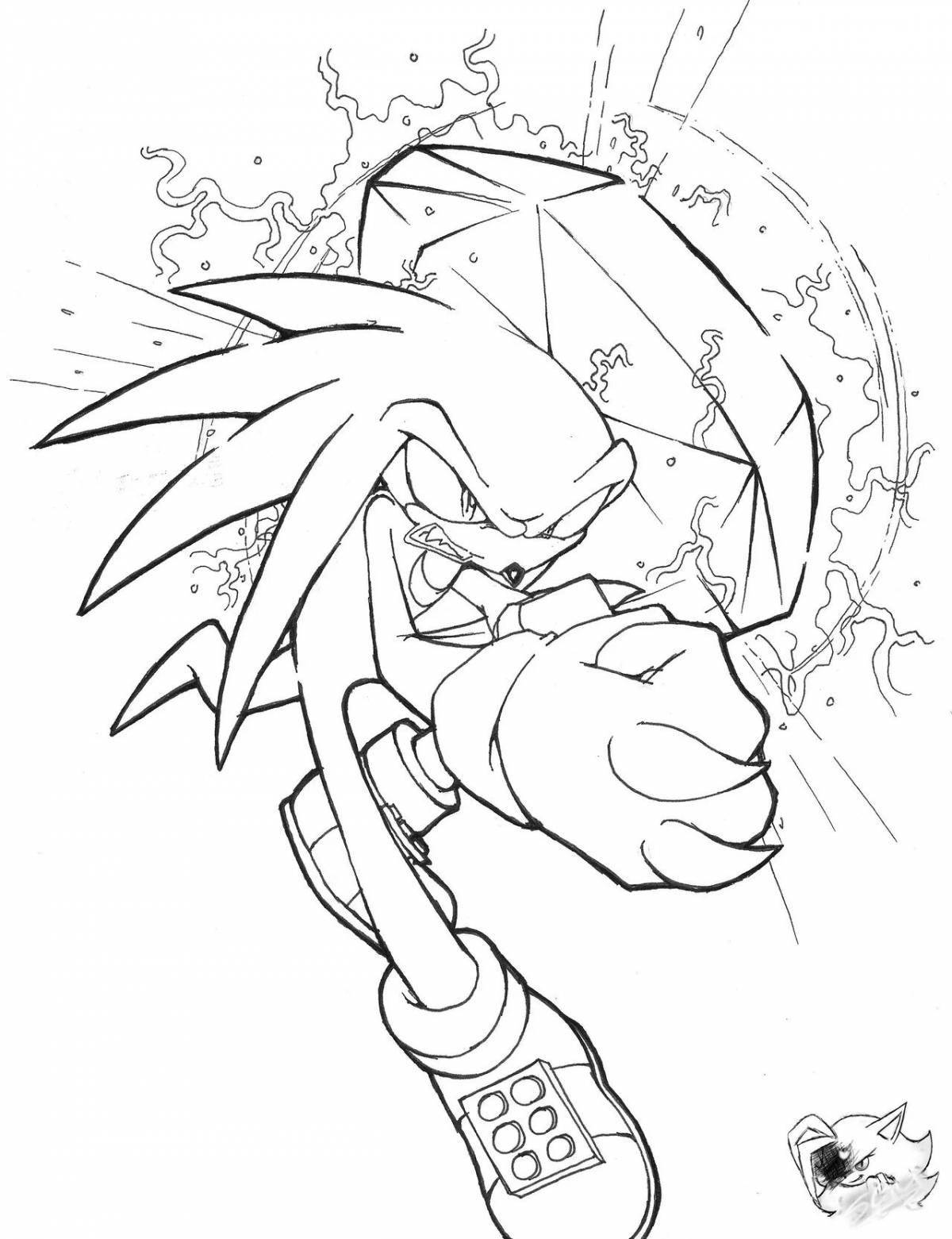 Knuckles the echidna coloring page