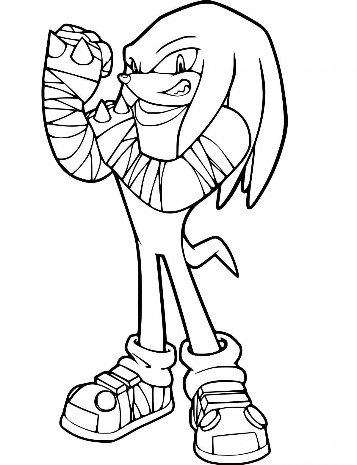 Adorable Knuckles the Echidna Coloring Page