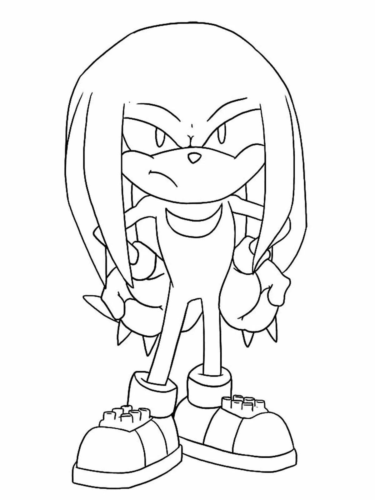 Colouring cute echidna knuckles