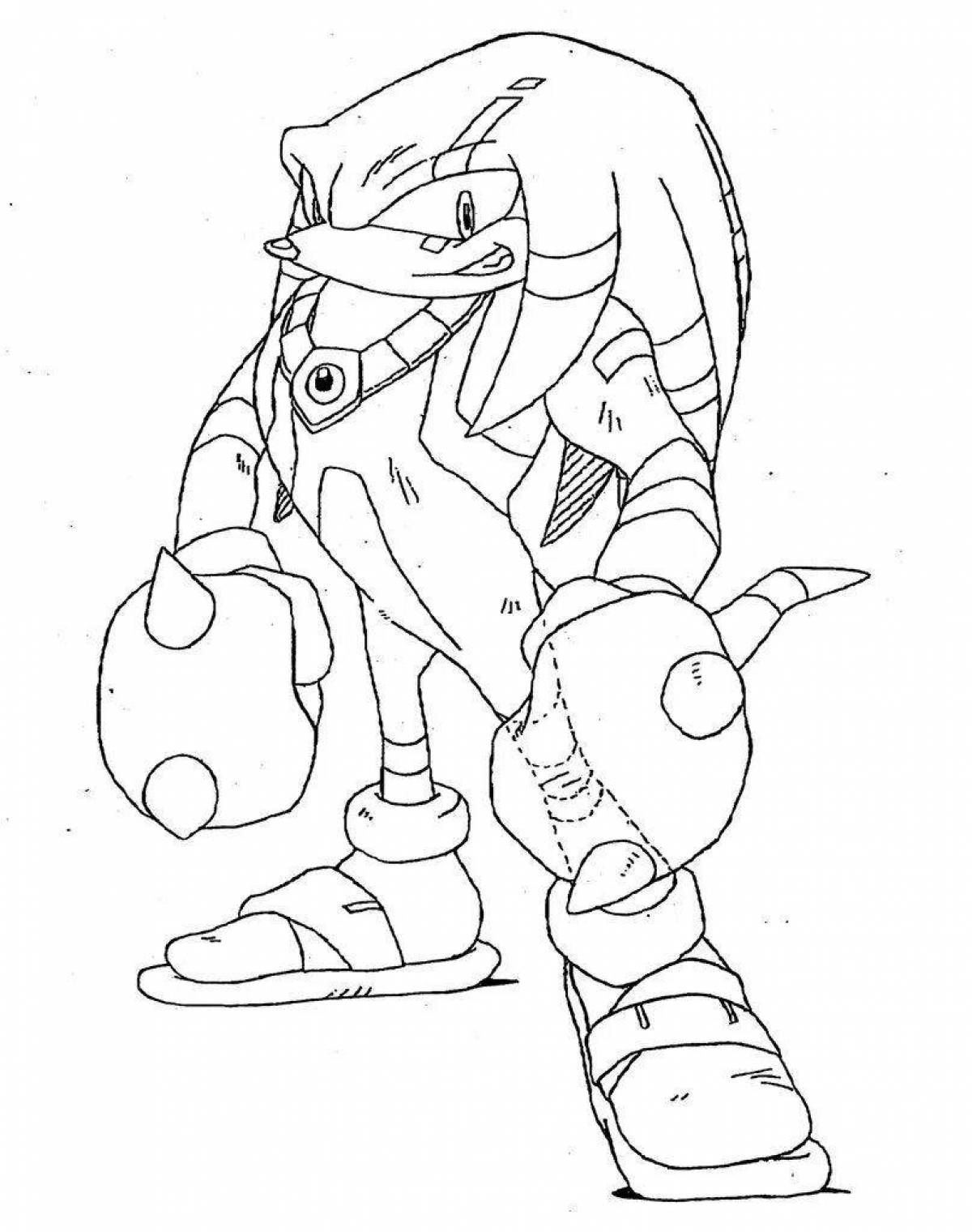 Coloring book funny echidna knuckles