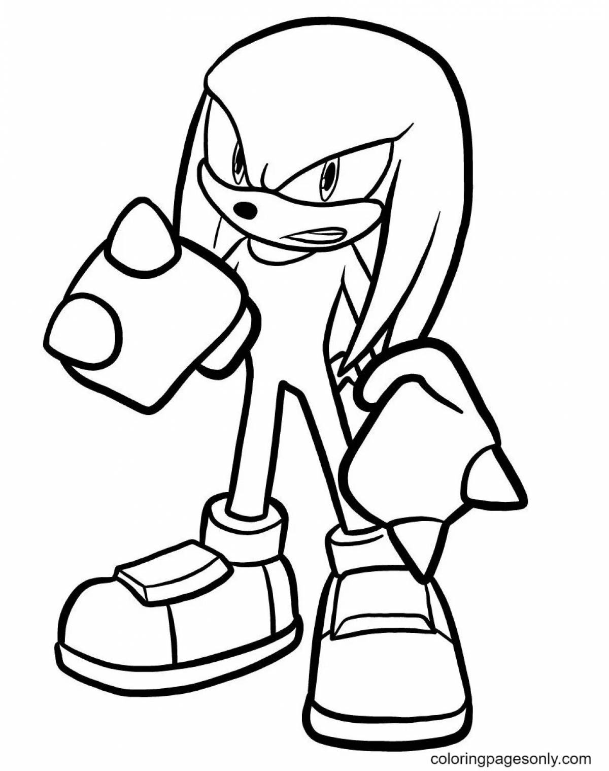 Knuckles the echidna coloring