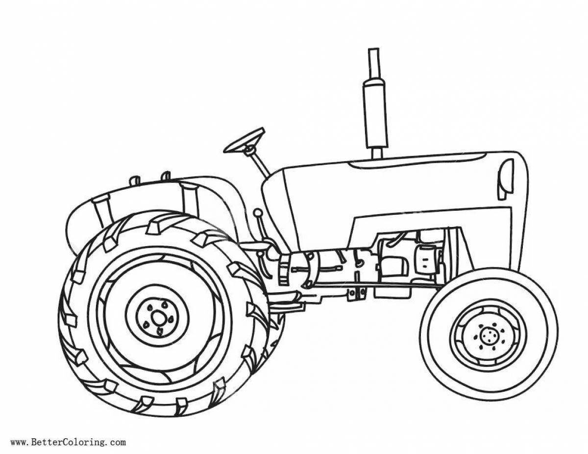 Fun racing tractor coloring page