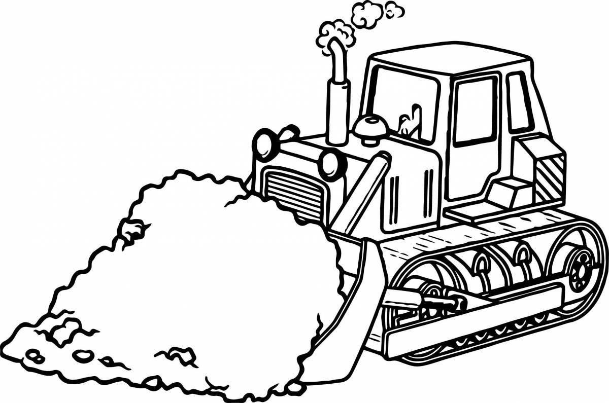 Coloring page of an attractive racing tractor