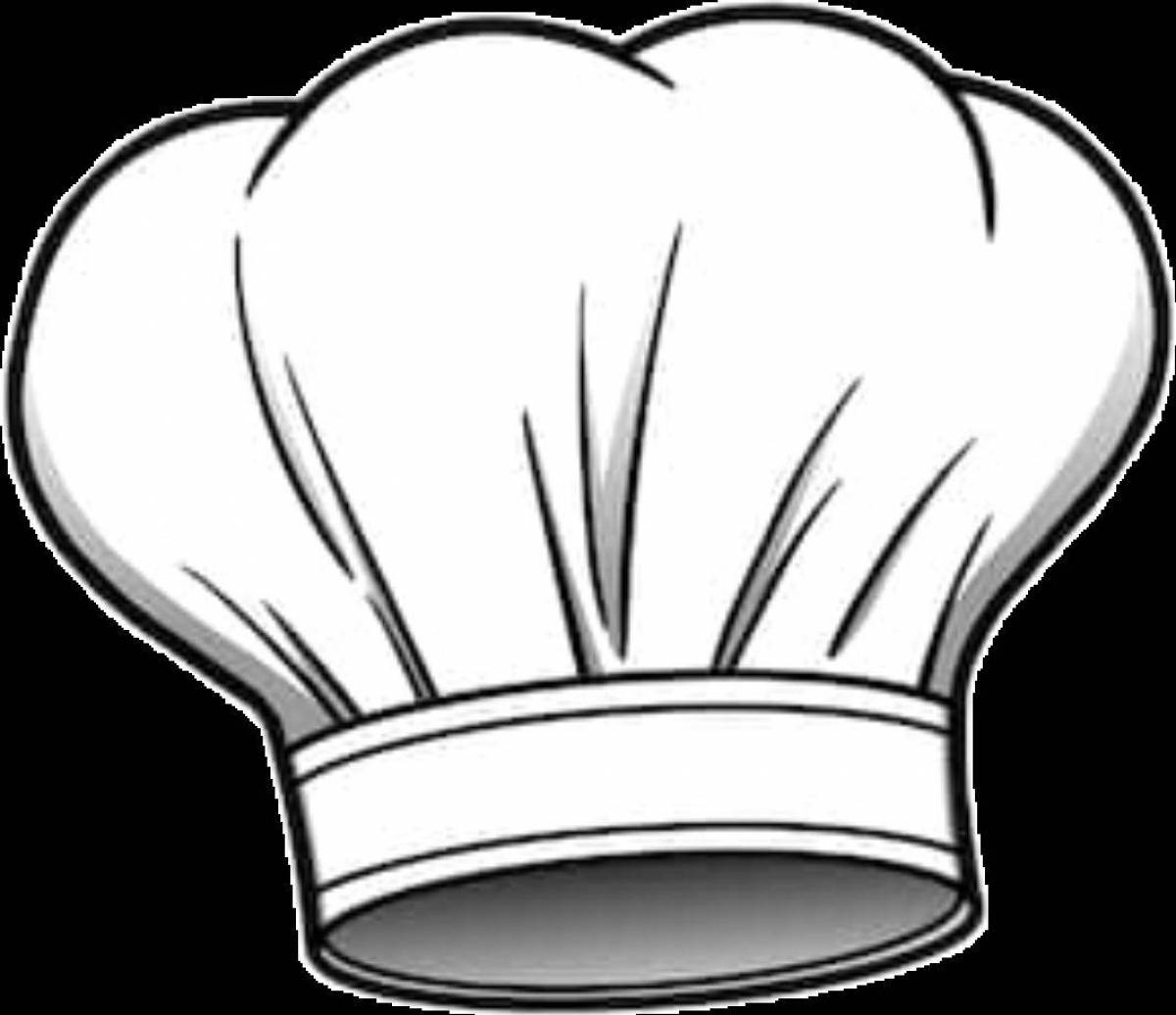 Colourful chef hat coloring page