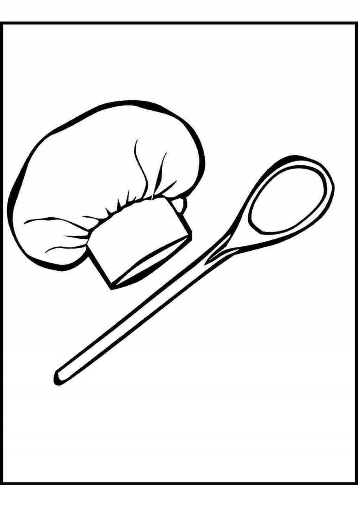 Coloring page happy chef's hat