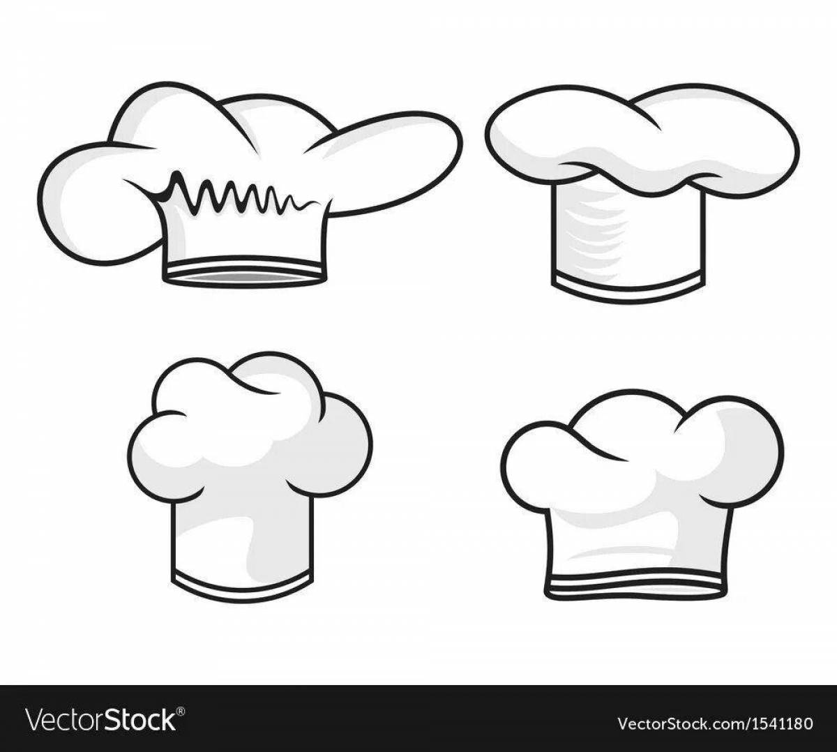 Fabulous chef hat coloring page