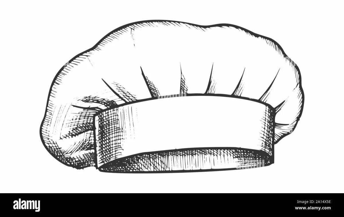 Adorable chef's hat coloring page