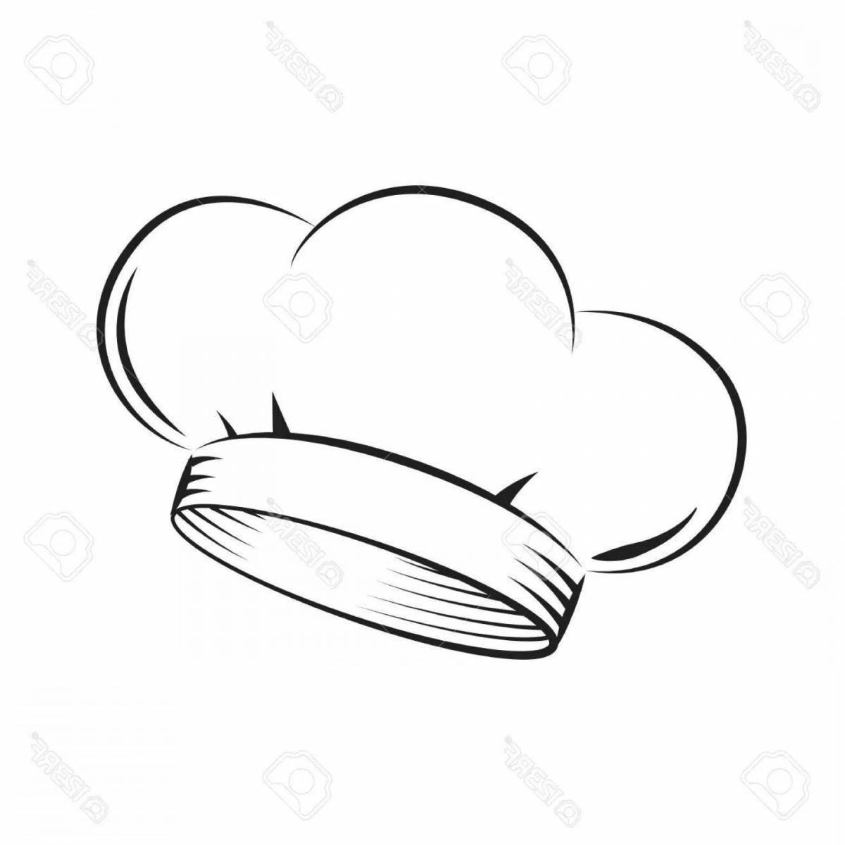 Coloring page cute chef hat