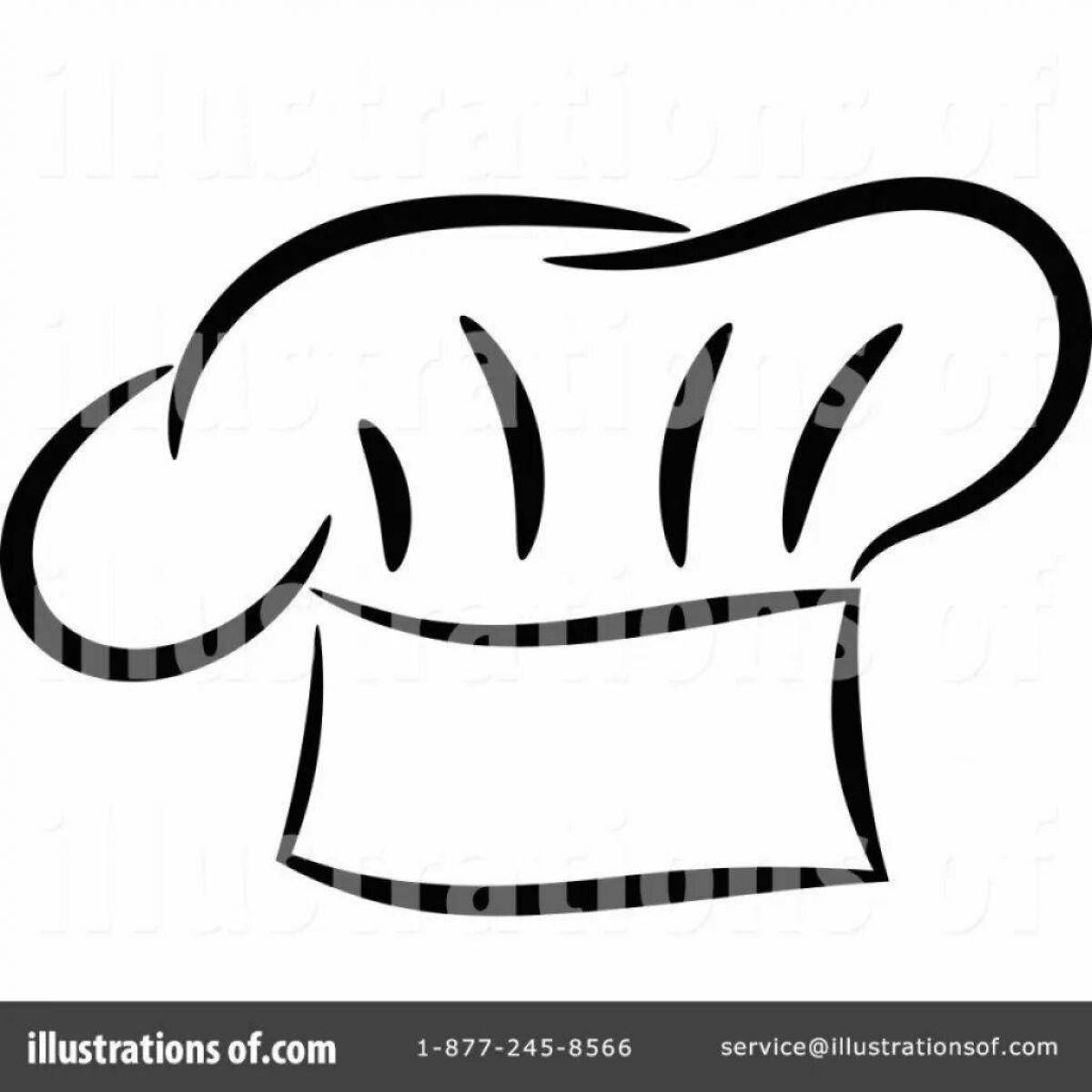 Fancy chef hat coloring page