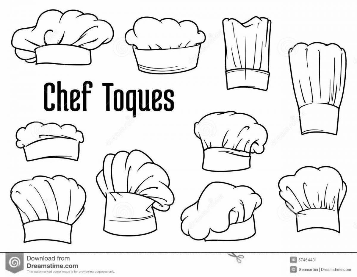 Coloring page of an attractive chef's hat