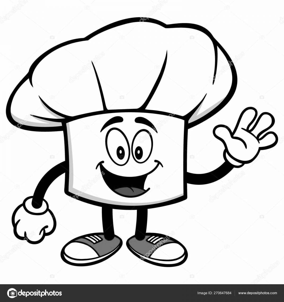 Shiny chef hat coloring page