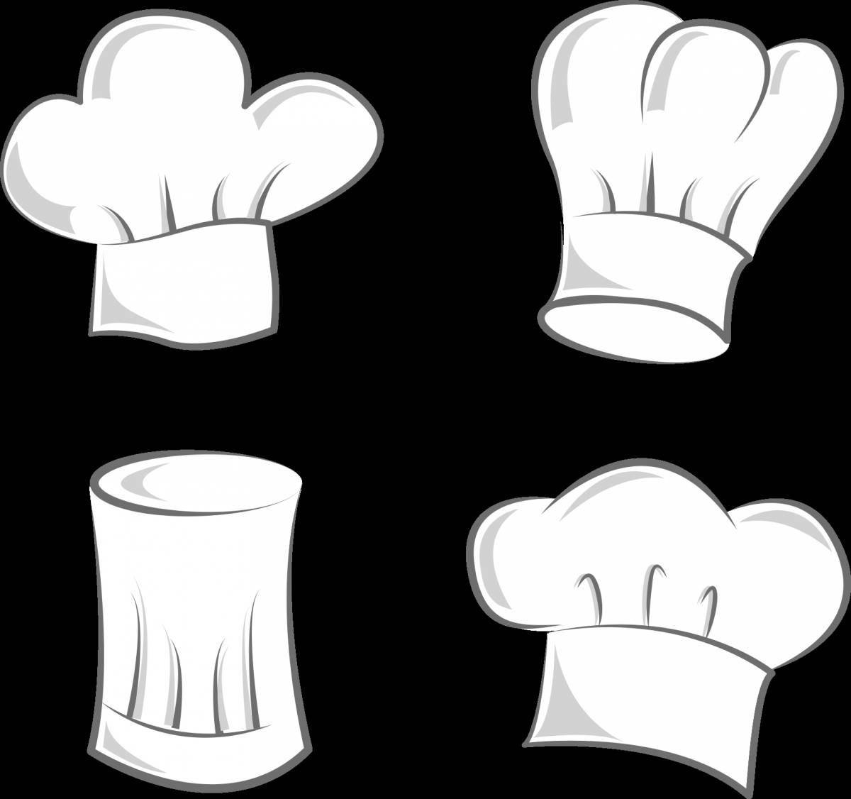Glamorous chef's hat coloring page