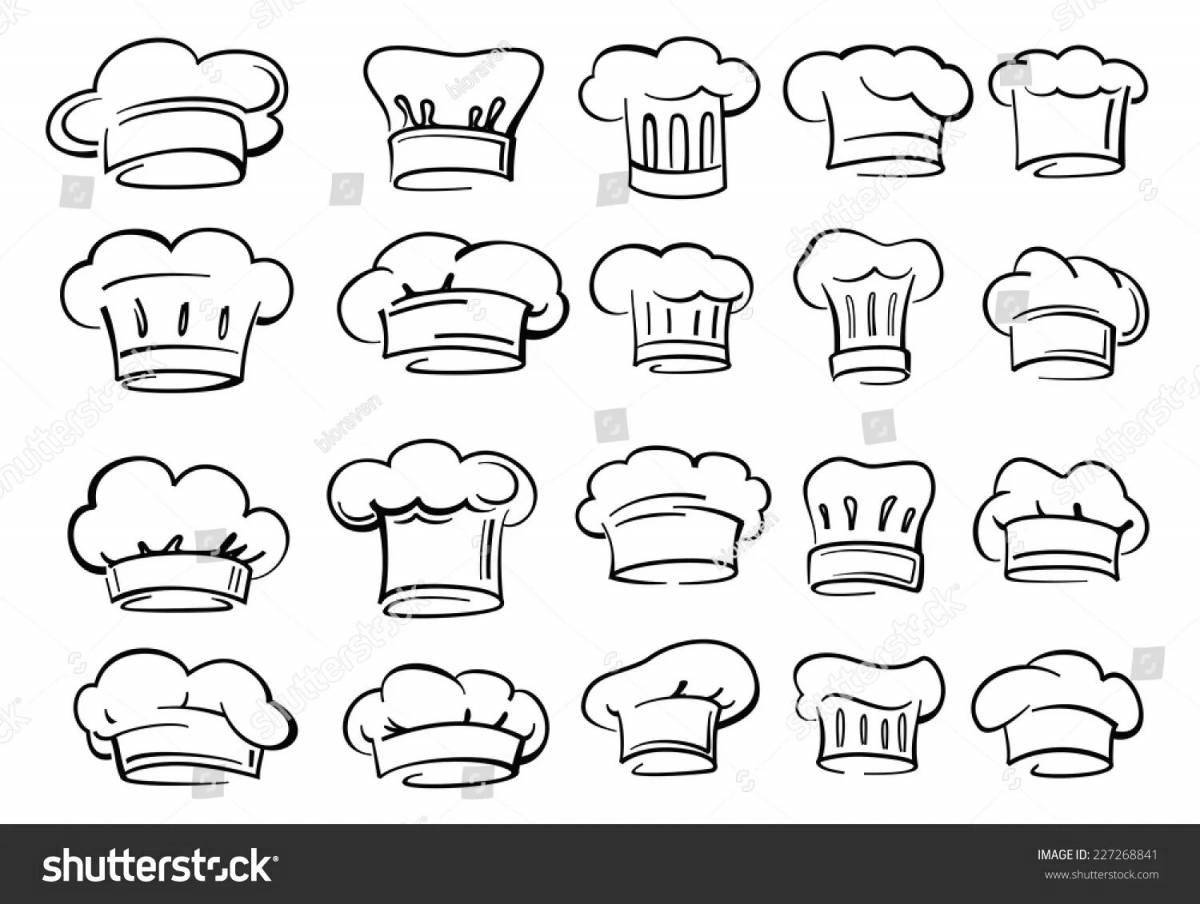 Coloring page stylish chef's hat