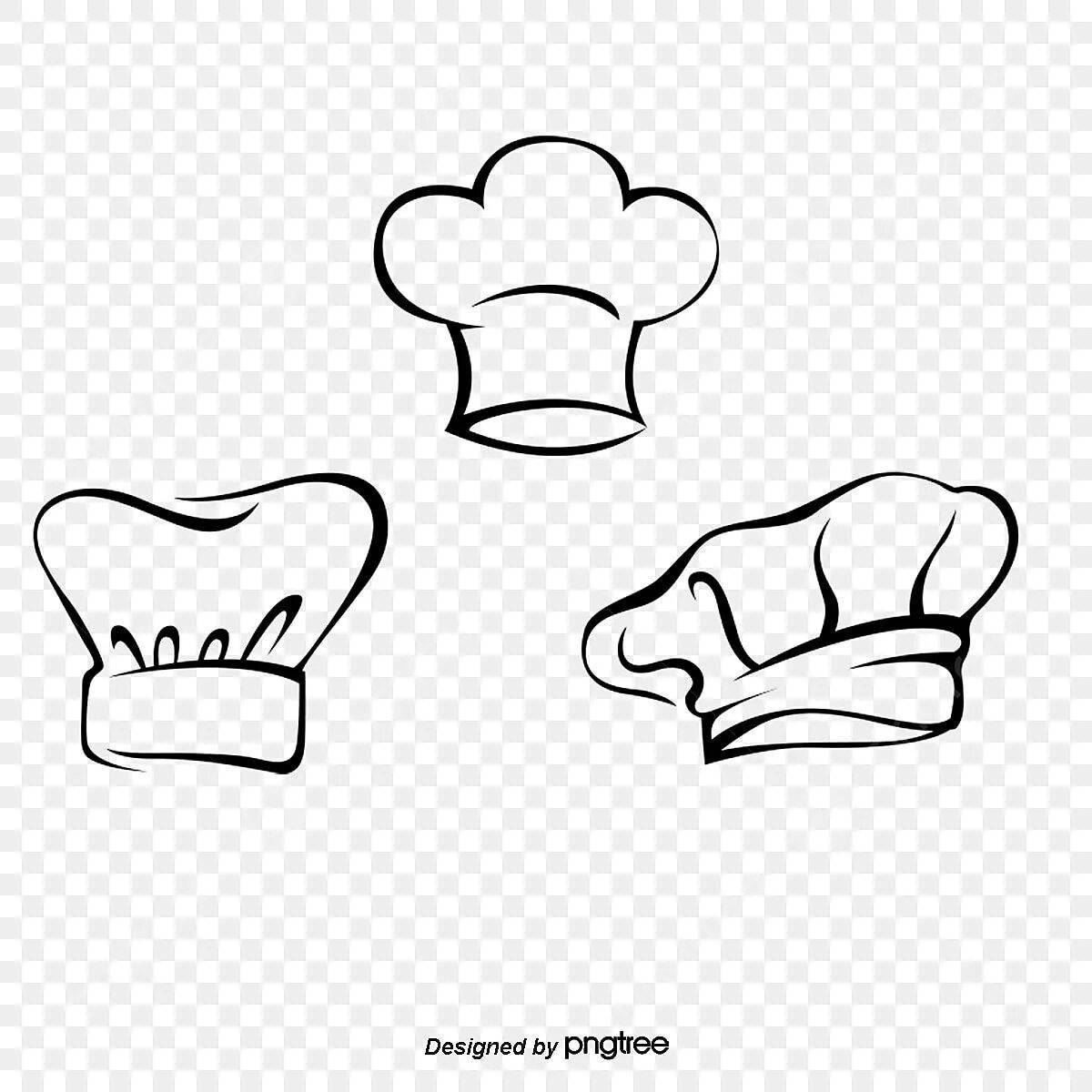 Coloring page fashionable chef's hat