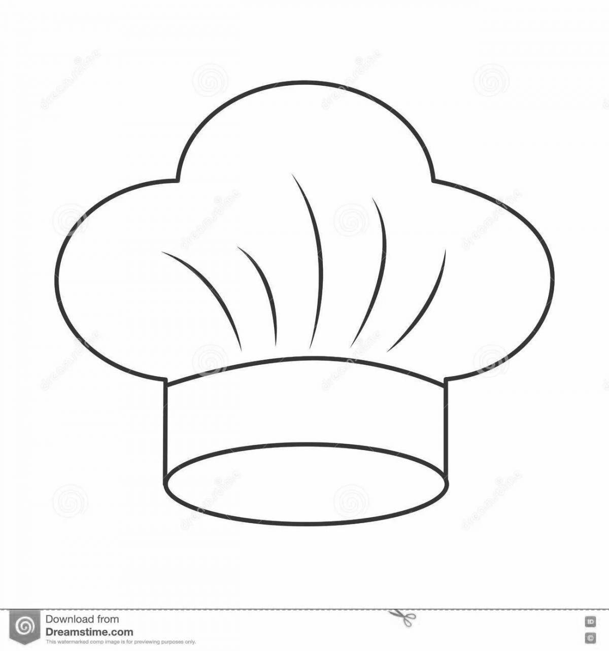 Coloring page fashionable chef's hat