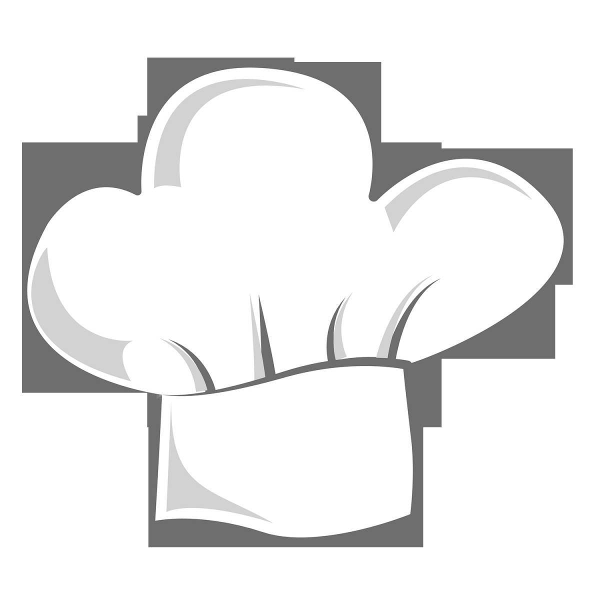 Coloring page stylish chef's hat