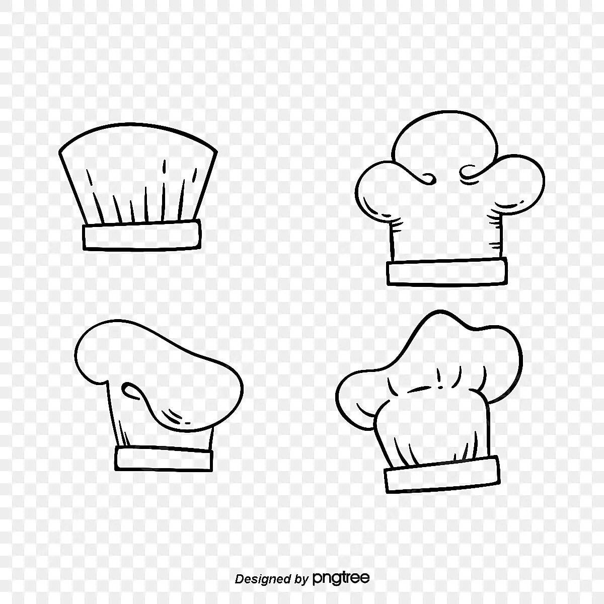 Coloring page elegant chef's hat