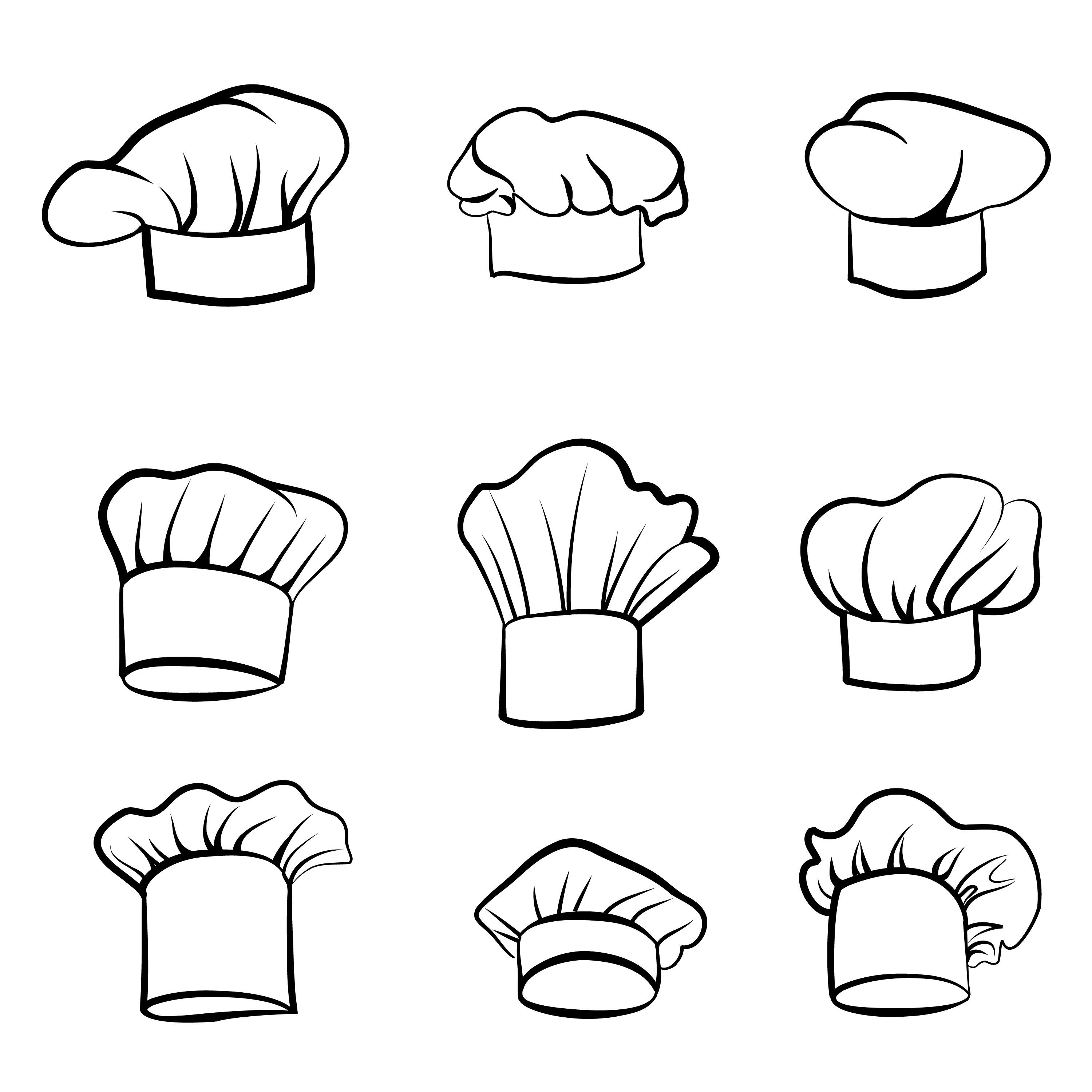 Fine chef's hat coloring page