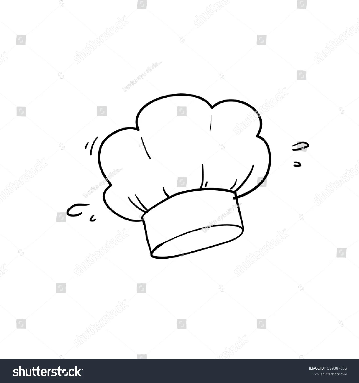 Fine chef's hat coloring page