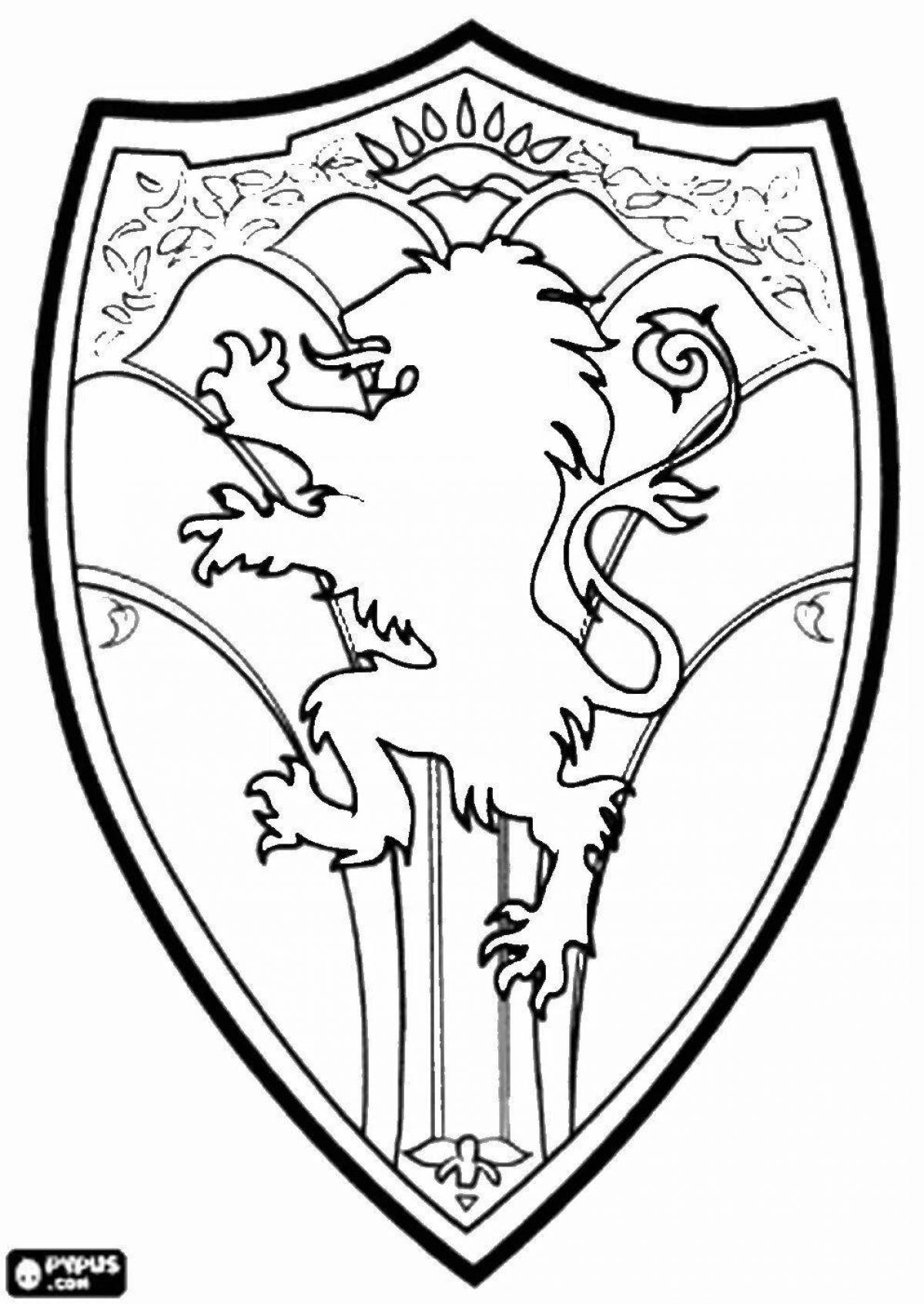 Величественная раскраска рыцарский герб
