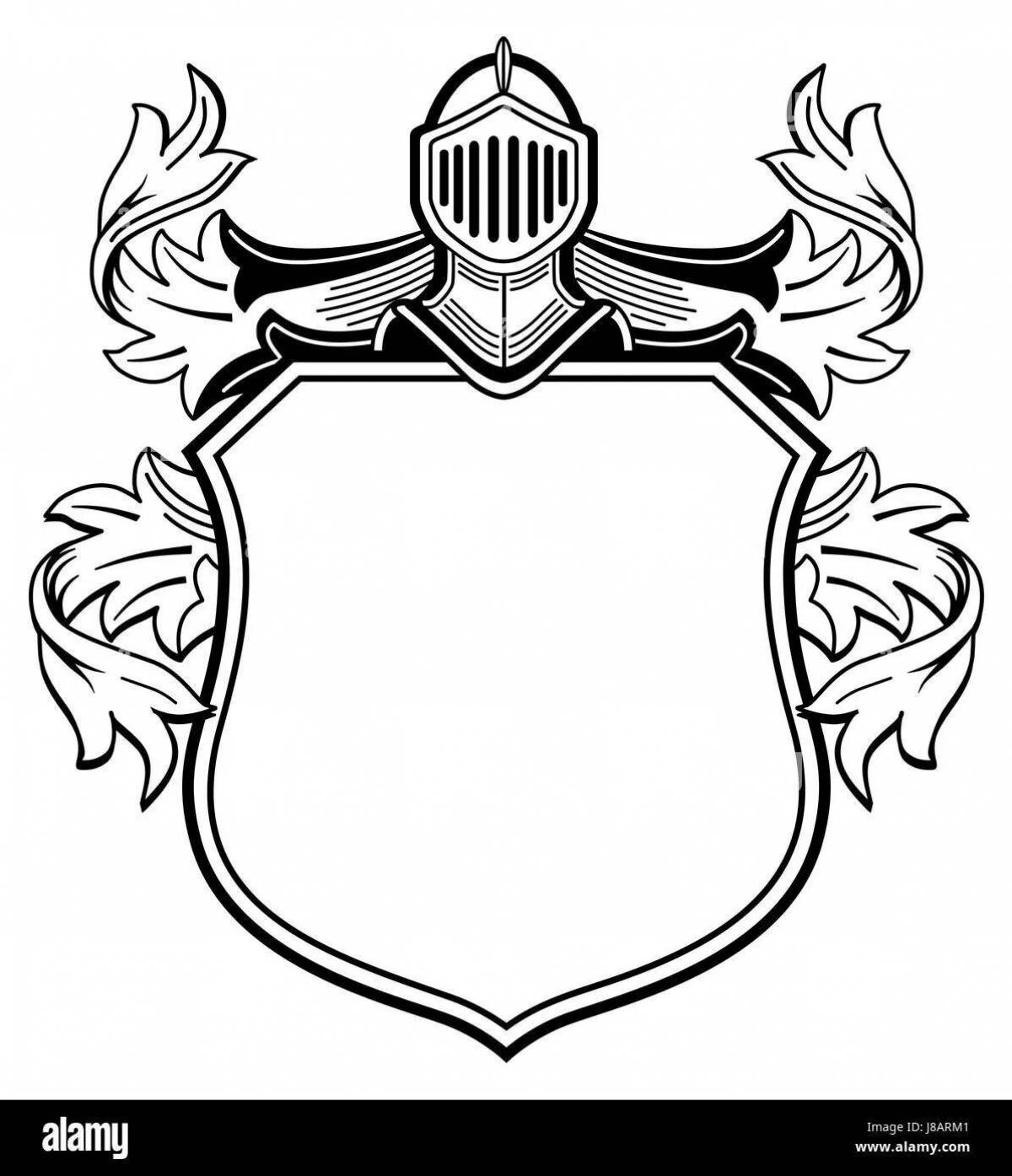 Большая раскраска рыцарский герб