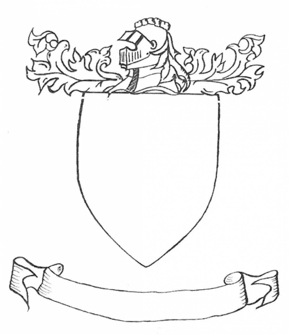Элегантная раскраска рыцарский герб