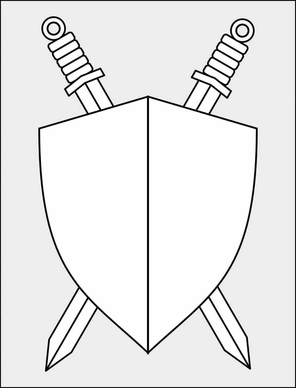 Exquisite coloring knight coat of arms