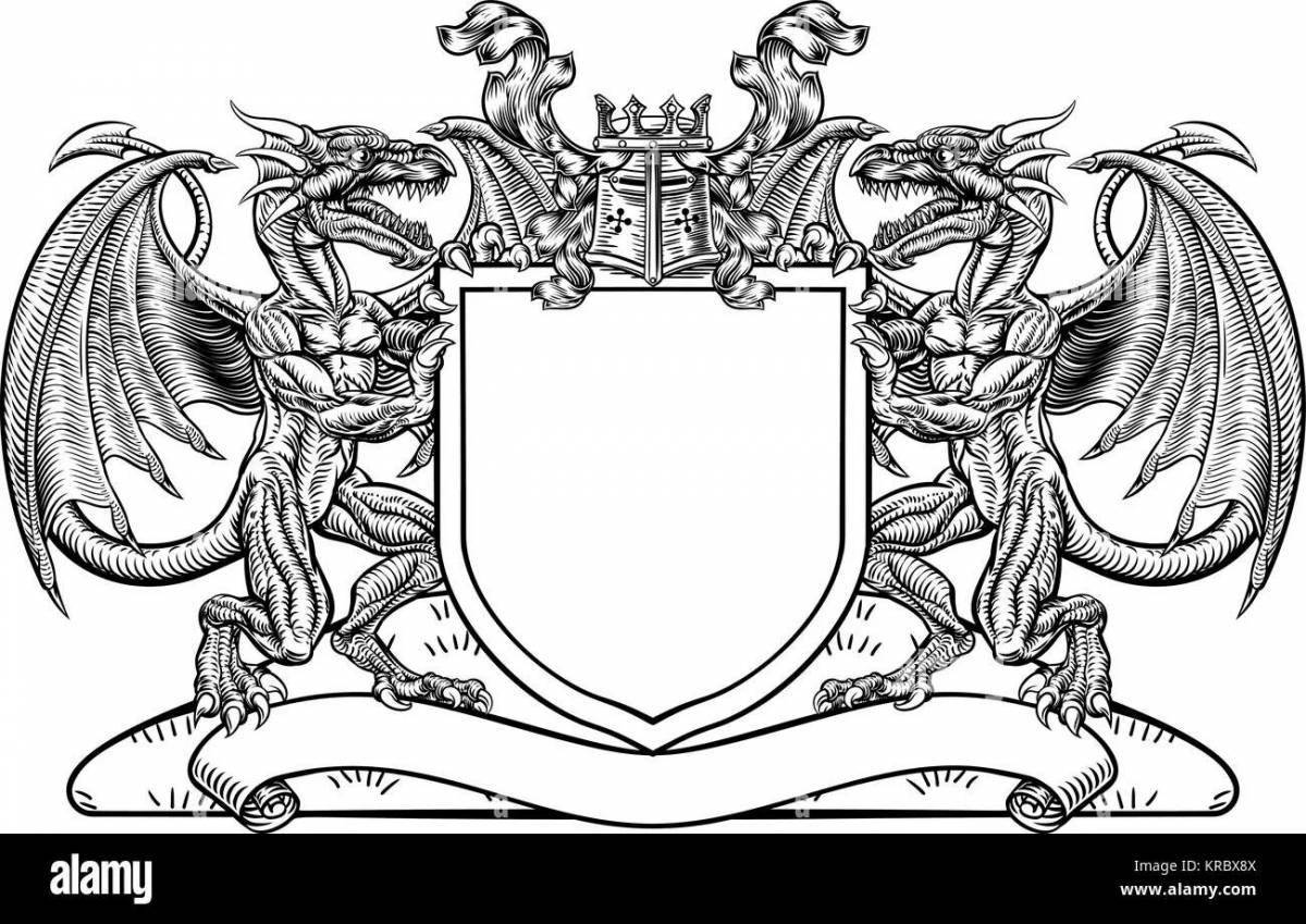 Radiant coloring page knight's coat of arms