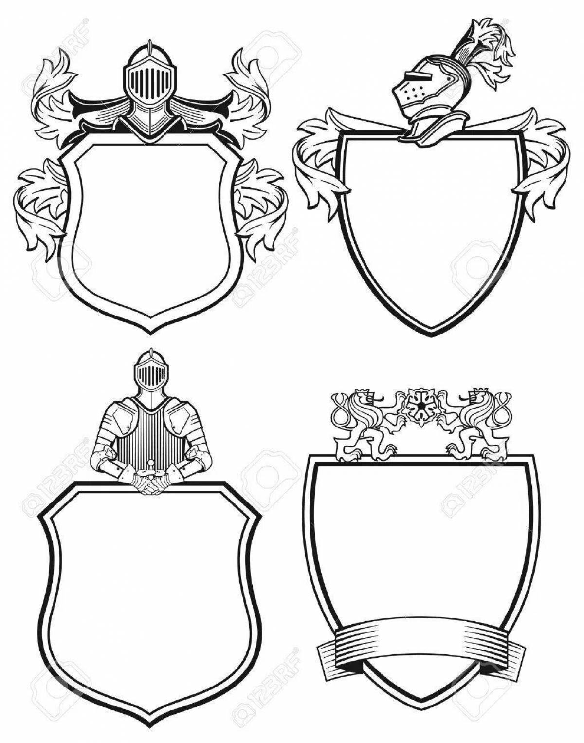 Ослепительная раскраска рыцарский герб