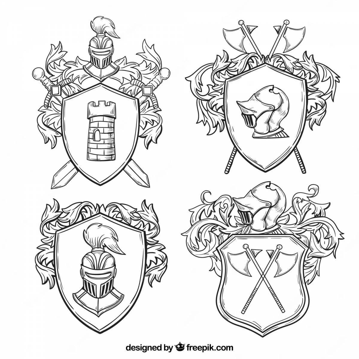 Amazing coloring of the knight's coat of arms