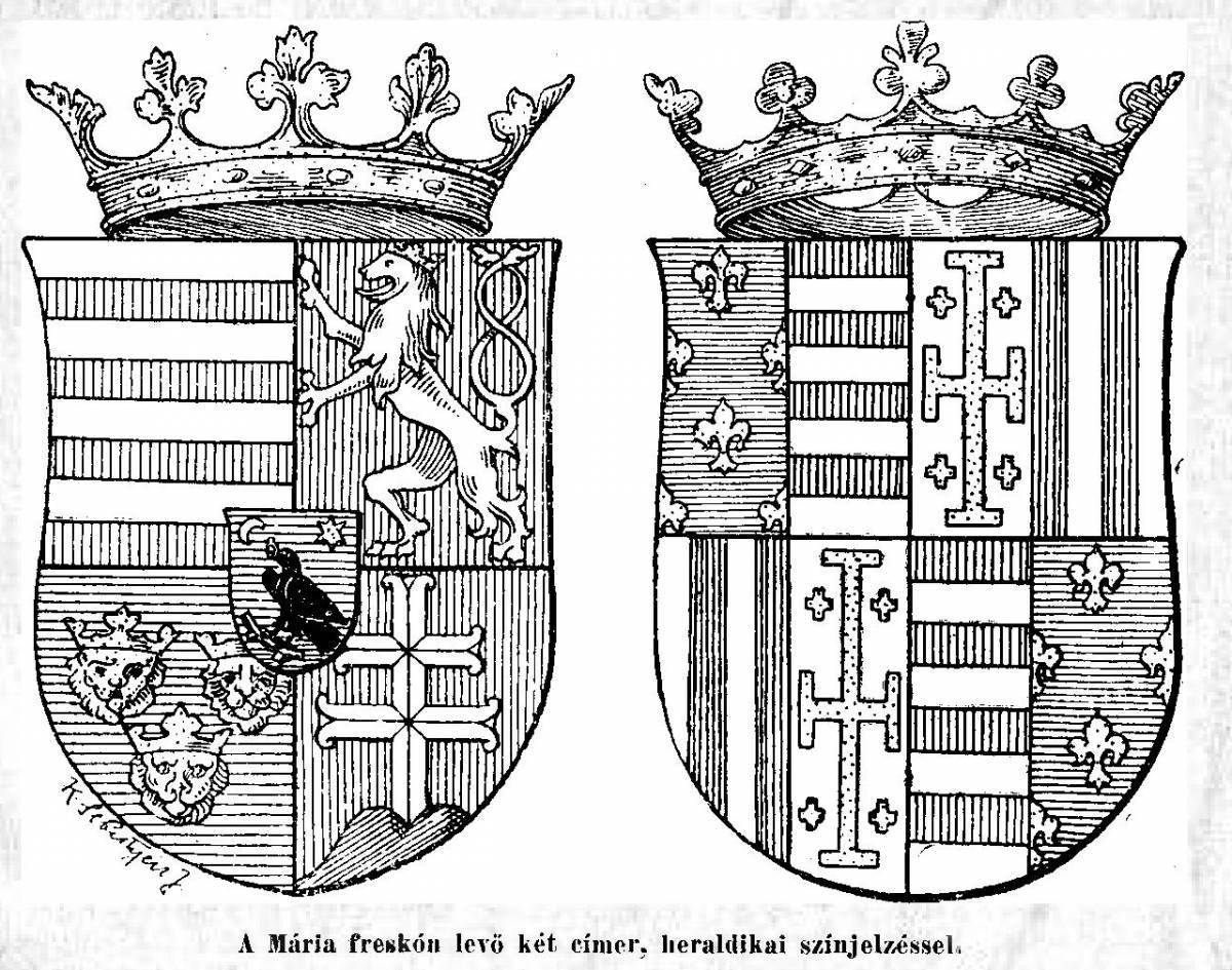 Blooming coloring of the knight's coat of arms