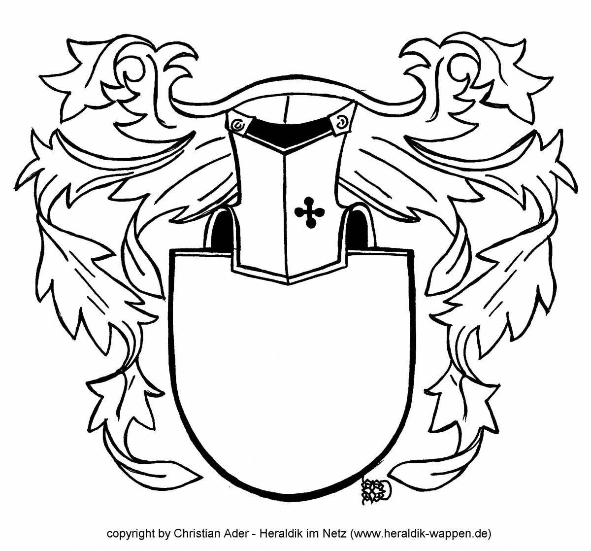 Дворцовая раскраска рыцарский герб