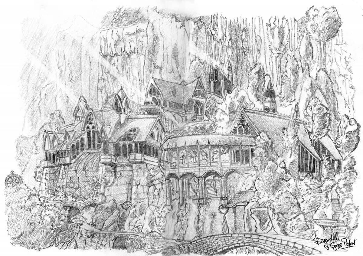 Exquisite black sea castle coloring book