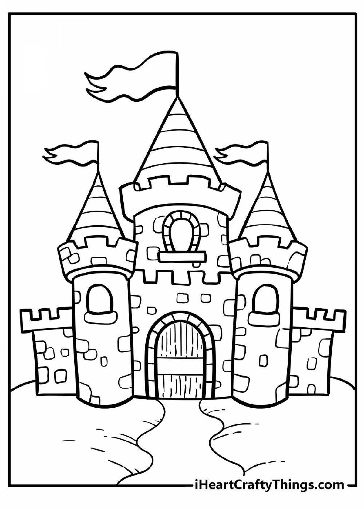 Coloring book decorated Black Sea castle