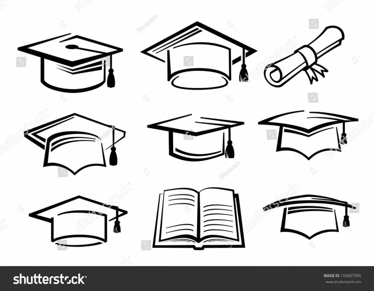 Coloring page graduation cap