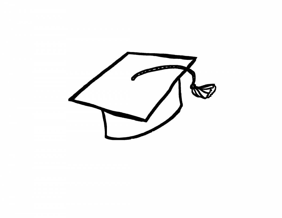 Coloring page gorgeous prom cap
