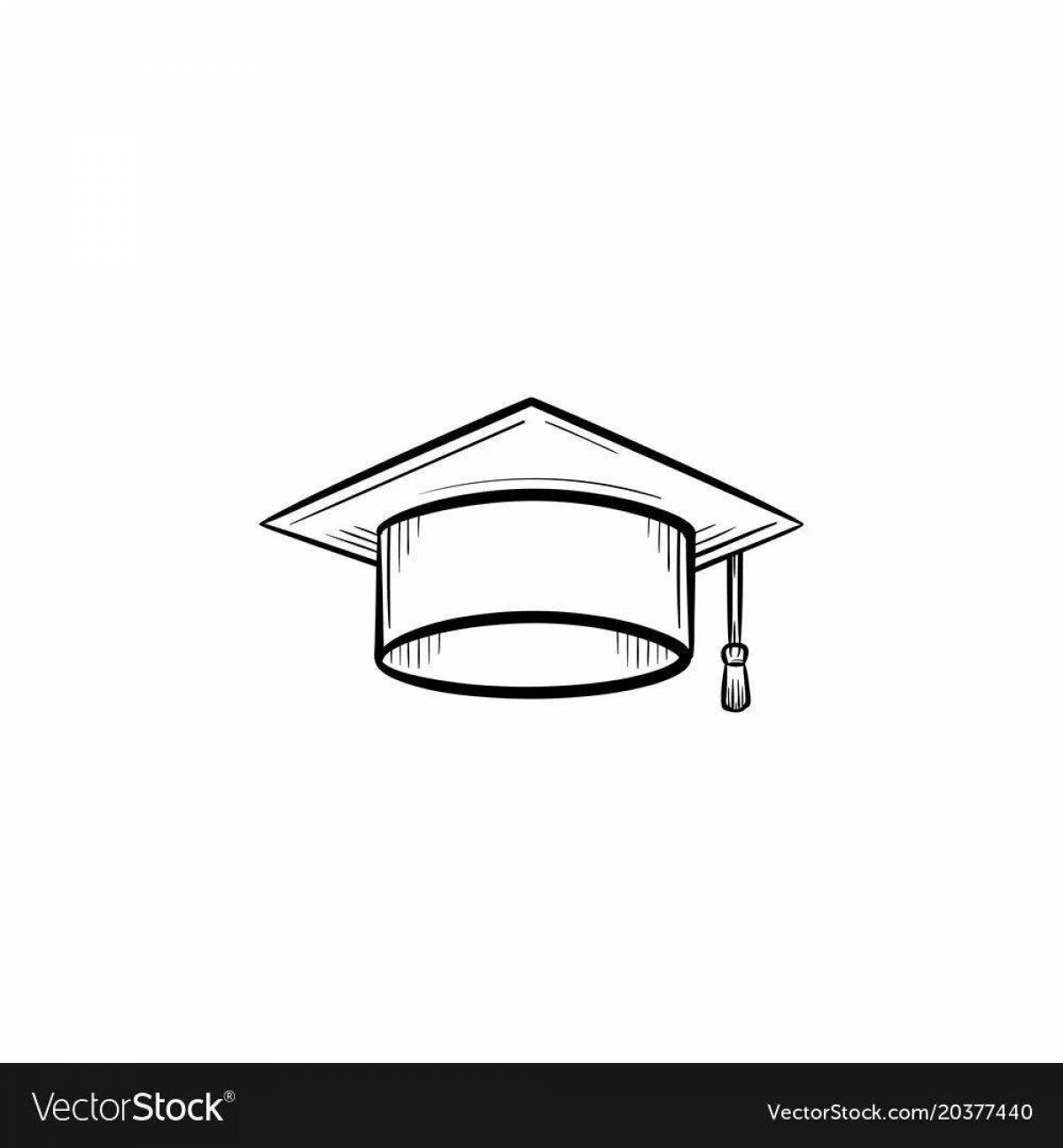 Раскраска Раскраска кепка выпускника