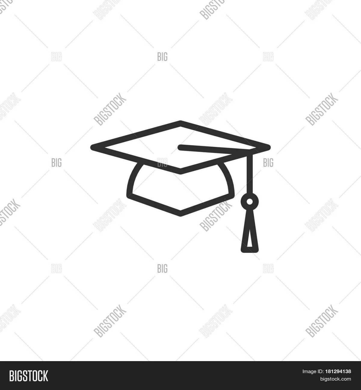 Coloring page stylish graduation cap