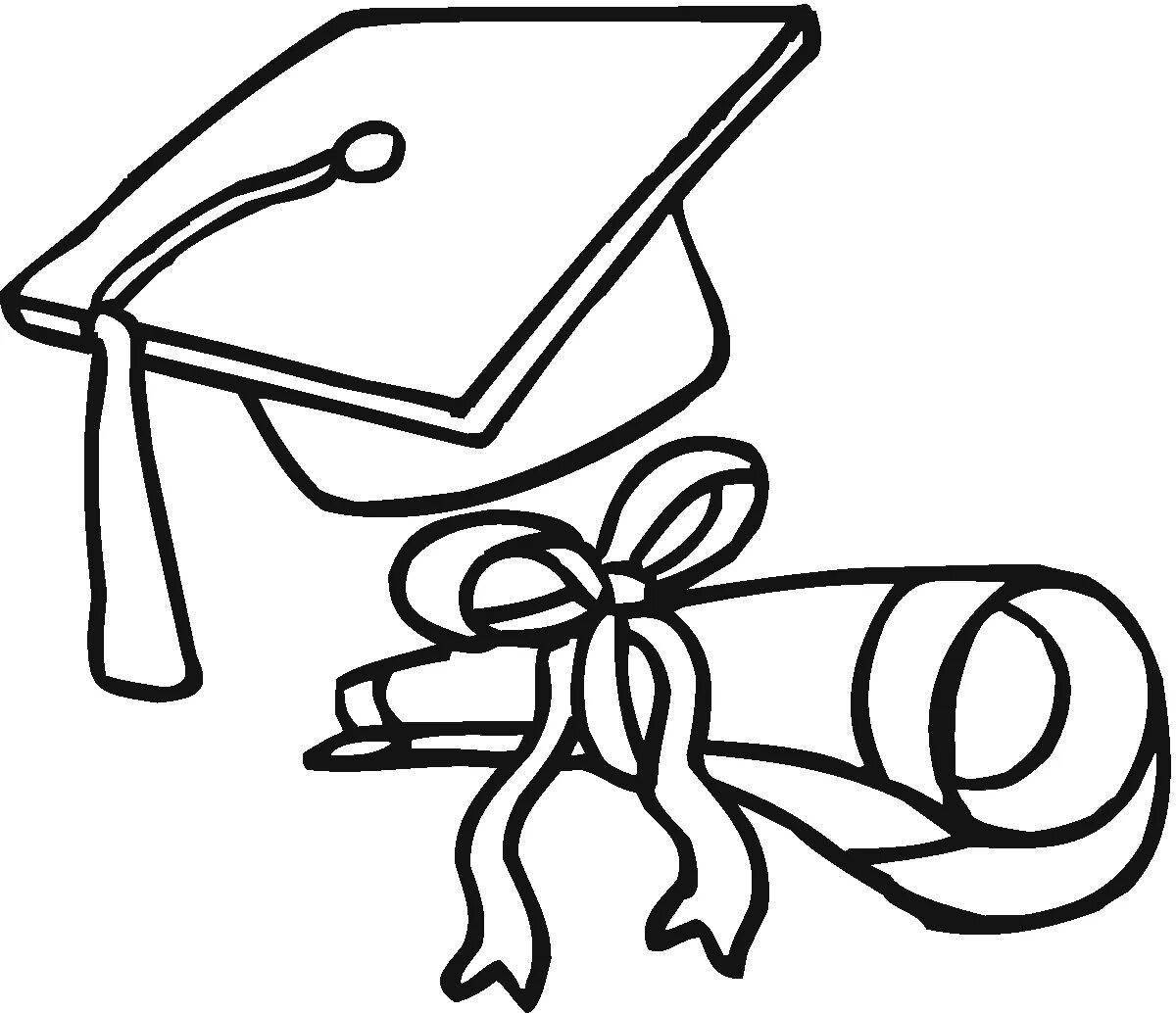 Coloring page glamorous prom cap