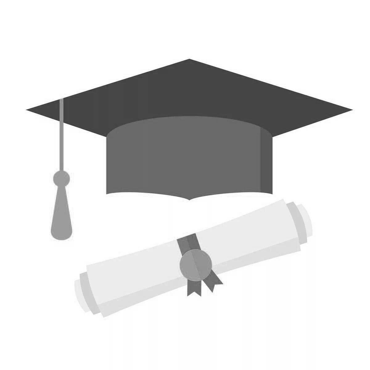 Раскраска Раскраска фантазийная выпускная кепка