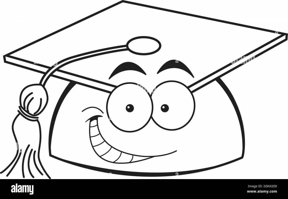Coloring page wonderful prom cap