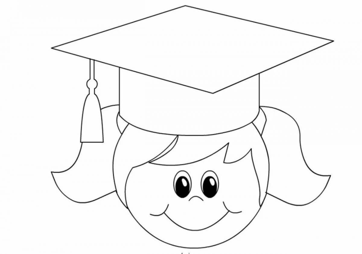 Coloring page spectacular prom cap