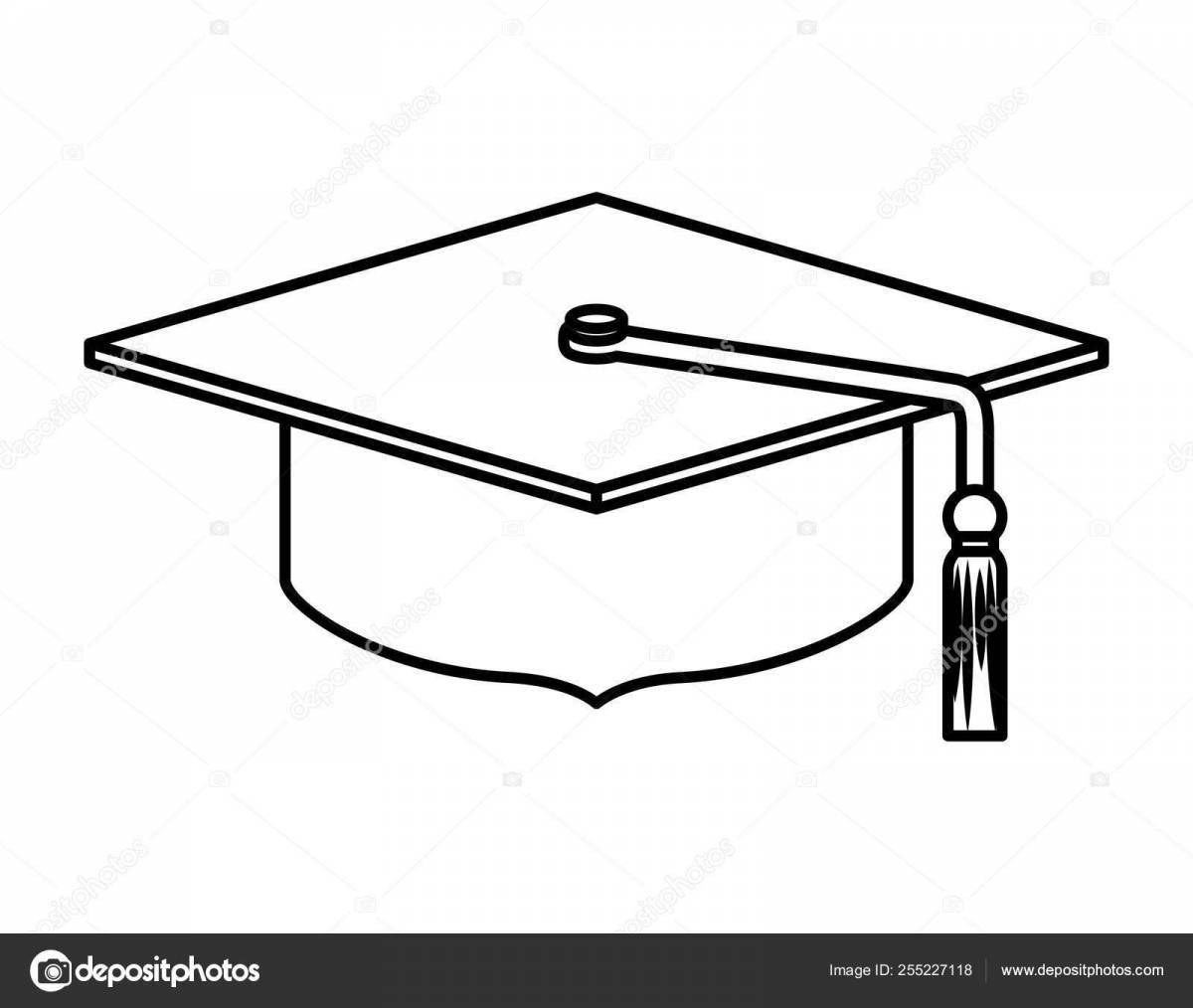 Раскраска Раскраска невероятная выпускная шапка