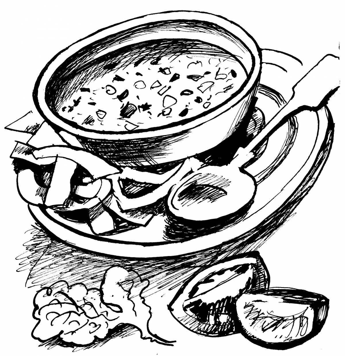 Coloring page delicious belarusian cuisine