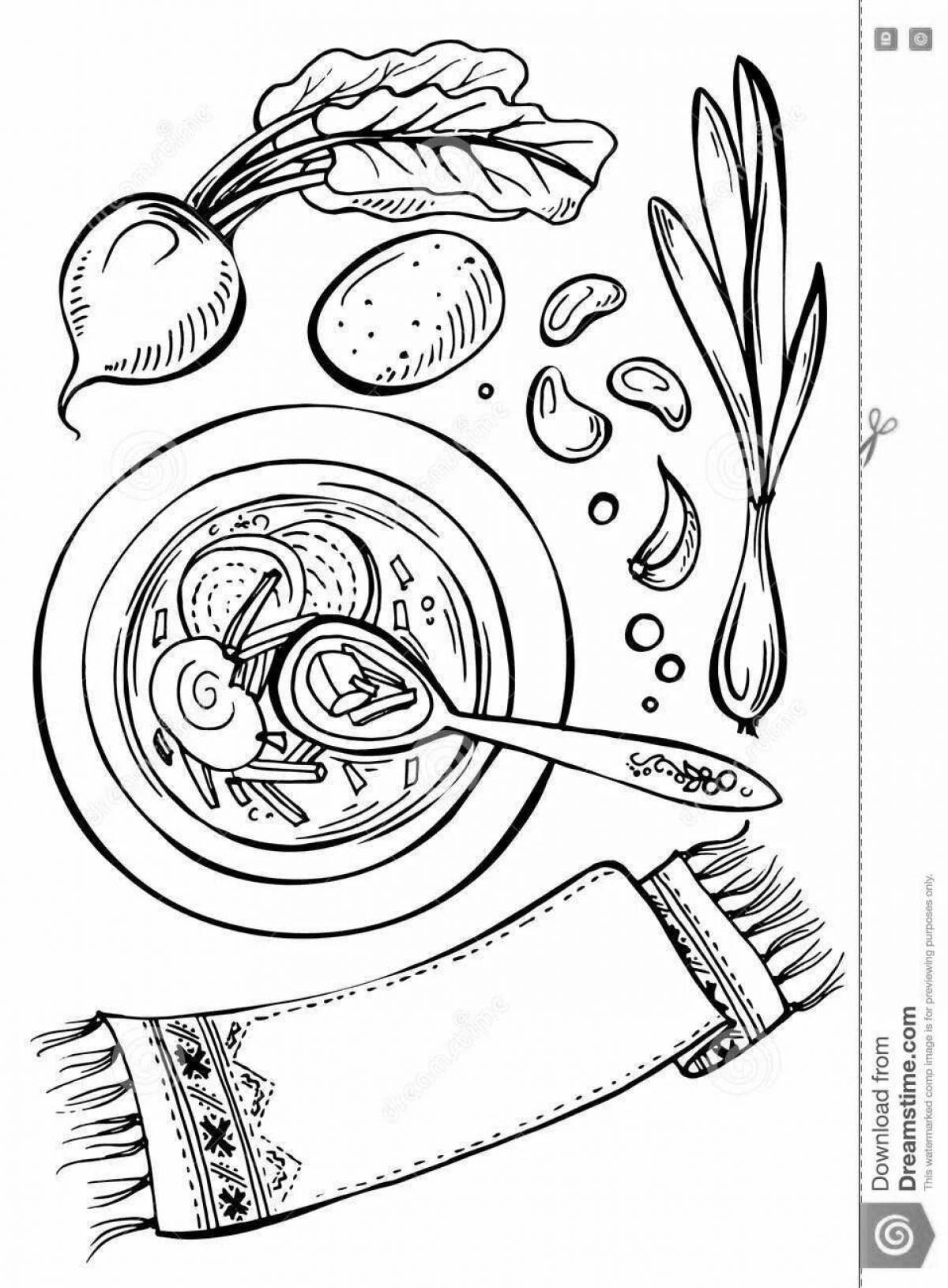 Coloring page spicy belarusian cuisine