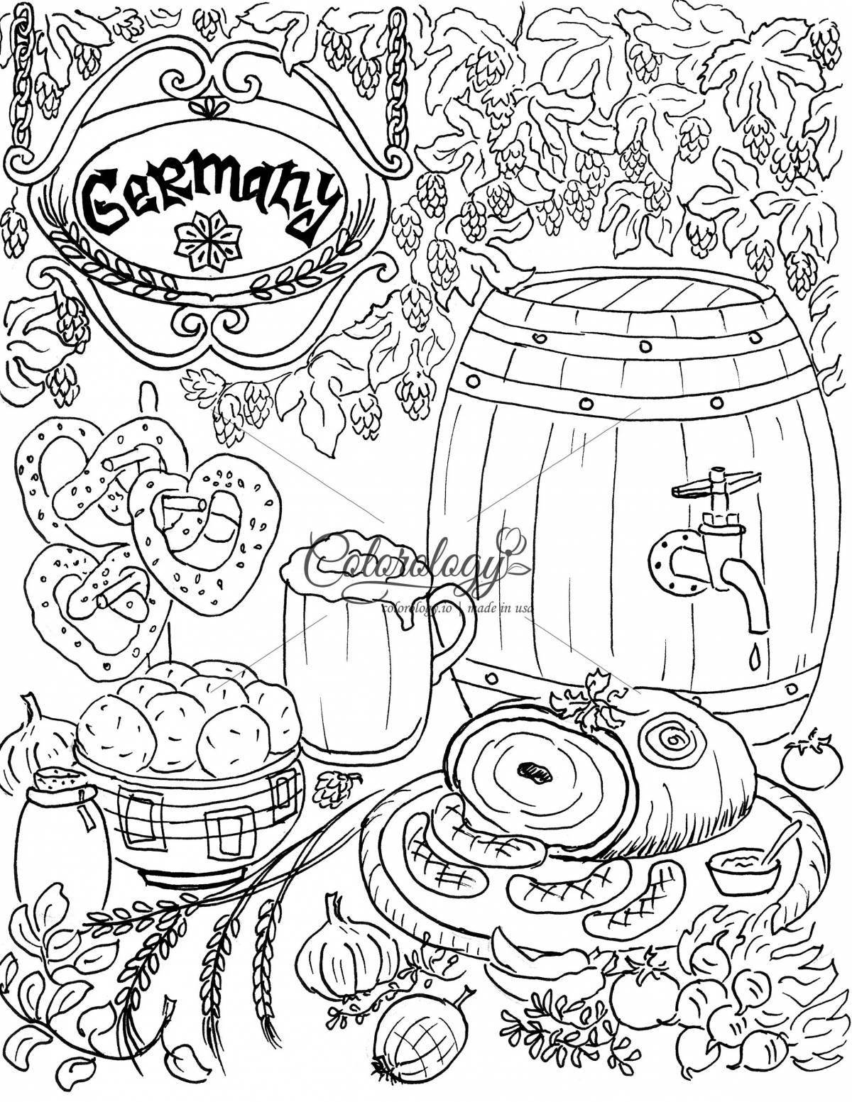 Coloring page traditional belarusian cuisine